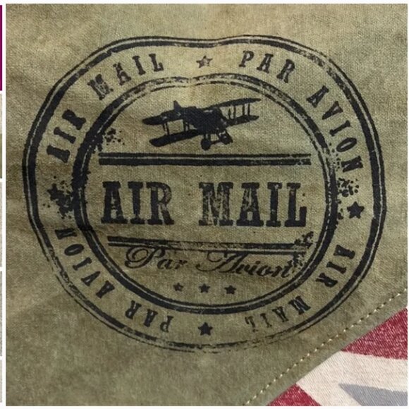 Vintage “Par Avion – Air Mail” Canvas and Leather Messenger Bag - Picture 5 of 16